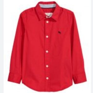 H & M L.O.G.G. Label of Graded Goods Boys Button Down Red Long Sleeve- Size 4-5Y